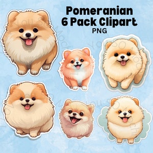 Pommeren PNG-bundel, hond PNG, hond clipart, afdrukbare hondenkunst voor dierenliefhebber, kawaii schattig - commercieel gebruik