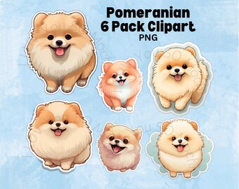 Pomeranian PNG Bundle, Dog PNG, Dog Clipart, Printable Dog Art For Pet Lover, Kawaii Cute - Commercial Use