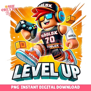 Roblox Boy PNG: Gamer Clipart, Gaming Sublimation Design (Digital Download)