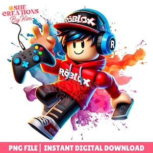 Roblox Boy PNG: Gamer Clipart, Gaming Stickers (Digital Download)