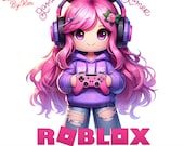 Roblox Gamer Girl PNG: Chibi Anime, Kid Gamer Clipart (Digital Download)