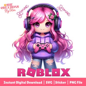 Gamer Girl Png Roblox Png, Kid Gamer, Game Png, Game Character Digital, Gamer Sticker, Gaming Png, Gamer Sublimation, Chibi Anime Png, Svg