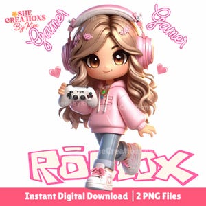 Roblox Girl, Roblox Png, Roblox Sticker, Roblox Clipart, Roblox Digital, Roblox Sublimation, Gamer Girl Png, Gamer Shirt Design, Roblox