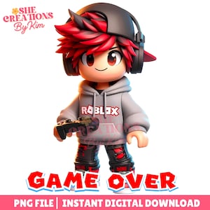 Roblox Boy PNG: Gamer Clipart, Game Stickers (Digital Download)