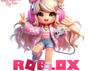 Roblox Gamer Girl PNG: Digital Clipart, Sublimation Design (Digital Download)