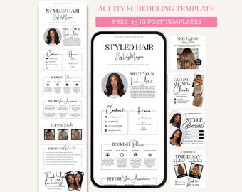 Acuity Scheduling Template Canva Booking Site Hair Stylist Lash Nail Makeup Editable Website DIY Minimalist White Aesthetic