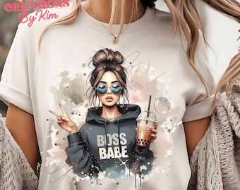 Sarcastic Boss Babe PNG: Funny Women's Shirt Design (Digital Download)
