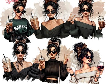 Imagen PNG de mujer tatuada: Diseño de sublimación de chica sarcástica (descarga digital)