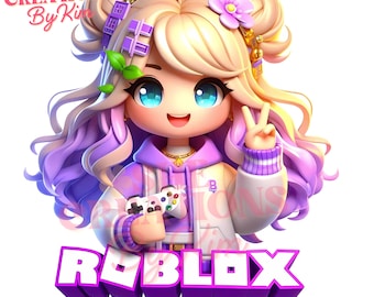 Roblox Gamer Girl PNG: Digital Clipart, Sublimation Design (Digital Download)