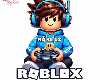 Roblox Gamer PNG Clipart: Boy Character, Game Stickers (Digital Download)
