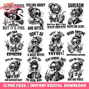 Sarcastic Skeleton PNG | Funny Halloween Digital Download | Snarky Skeleton Clipart for Shirts, Mugs, Stickers  Halloween Sublimation Design