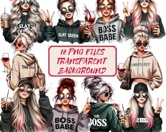 Funny Sarcastic Women PNG Bundle: Sassy Clipart (Digital Download)
