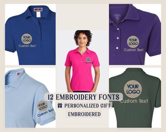 Embroidered - Custom Logo Jerzees Brand Polo Shirts for women - Personalized Gift