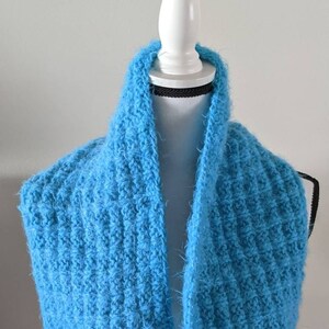 New Handmade Turquoise Angel Hair Knit Infinity Scarf - 8&quot; x 52&quot; (pics best representation of turquoise)