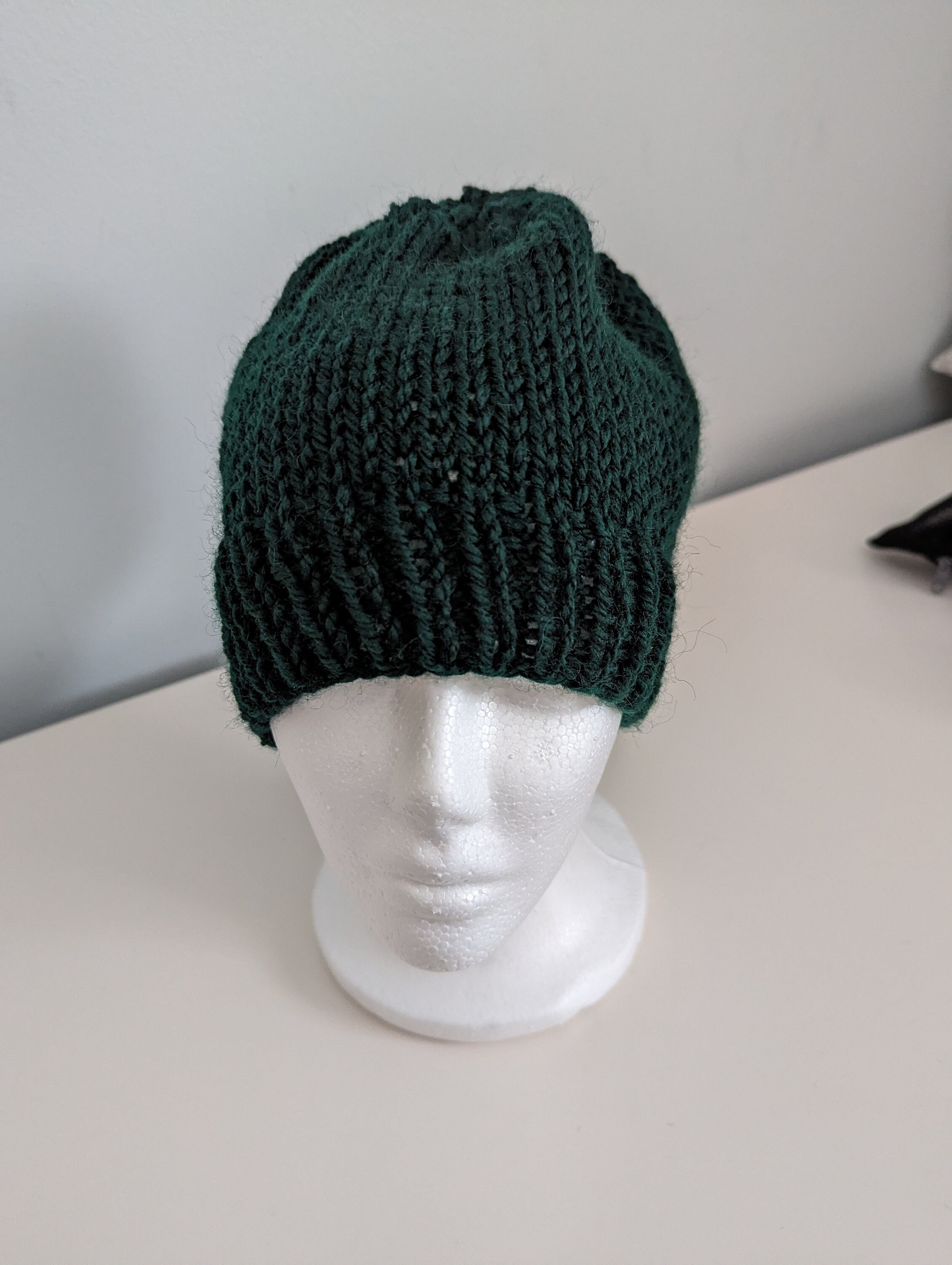 New Unisex Green and Black hat Mohair blend Made in Italy Aurélie Hand-Painted Green Italian Wool Beret | Uno Alla Volta main image 3