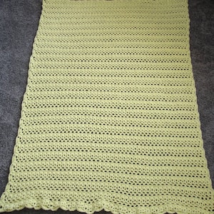 Pale Yellow &quot;Snow White for Baby #1&quot; Crocheted Baby Blanket/Afghan - 35&quot; x 47&quot;