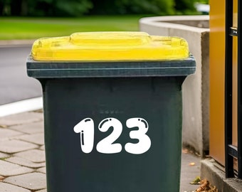 Sticker poubelle à roulettes | autocollant poubelle | Sticker poubelle personnalisé | Nom de rue en vinyle | Cadeau maison en vinyle | Numéro de maison | Sticker poubelle personnalisé