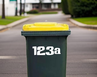 Sticker poubelle à roulettes | autocollant poubelle | Sticker poubelle personnalisé | Nom de rue en vinyle | Cadeau maison en vinyle | Numéro de maison | Sticker poubelle personnalisé
