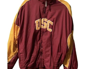 Jacket USC TROJANS Majestic Baseball Men XXL Fleece Interior University So cal