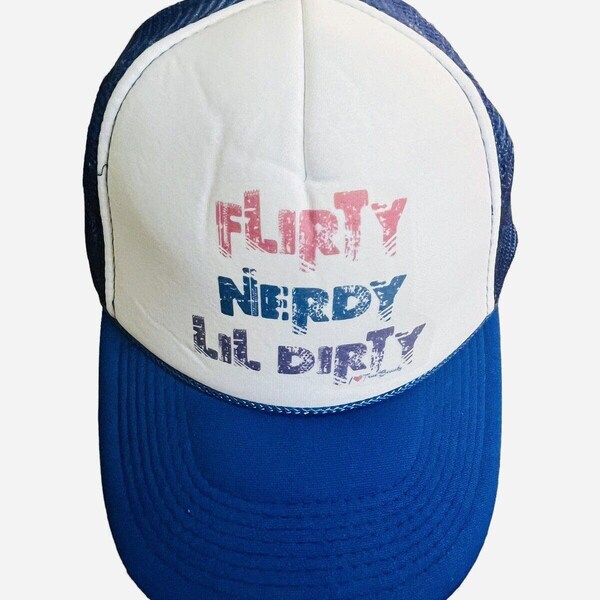 HAT Flirty Nerdy Lil Dirty Snap Back Trucker Style Mesh FUNNY CAP Otto Adult