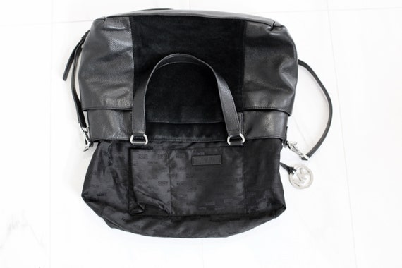 HANDBAG, Michael Kors Black Leather & Suede Handb… - image 8
