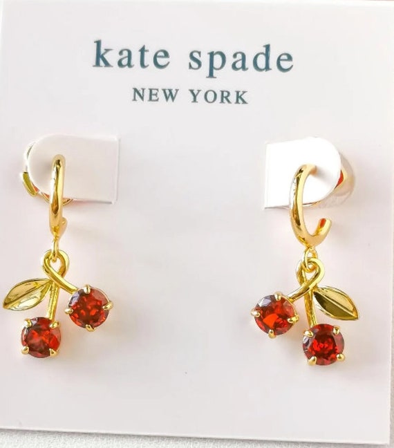 Kate Spade EARRINGS "Cherry Huggies" New with dust