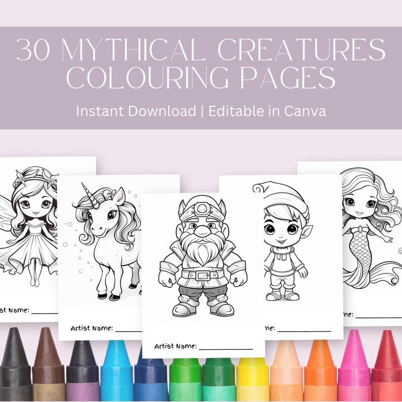 Mythical Creatures Colouring Pages Bundle | 23 Enchanting Printable ...