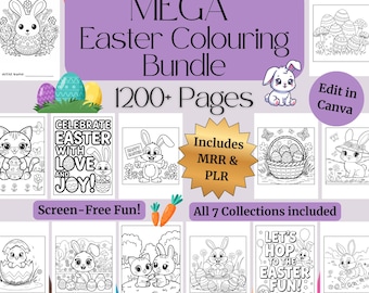 Mega Easter Colouring Pages Bundle | 1,200+ Printable Pages | PLR MRR