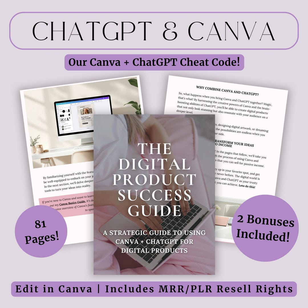 Chatgpt & Canva Guide | PLR Ebook Template for Digital Product Creation ...