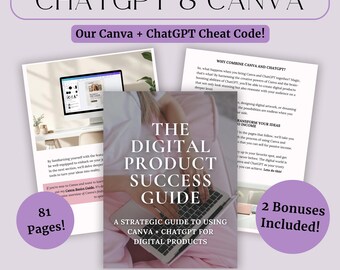 ChatGPT & Canva Guide | PLR eBook Template for Digital Product Creation (Editable Canva)