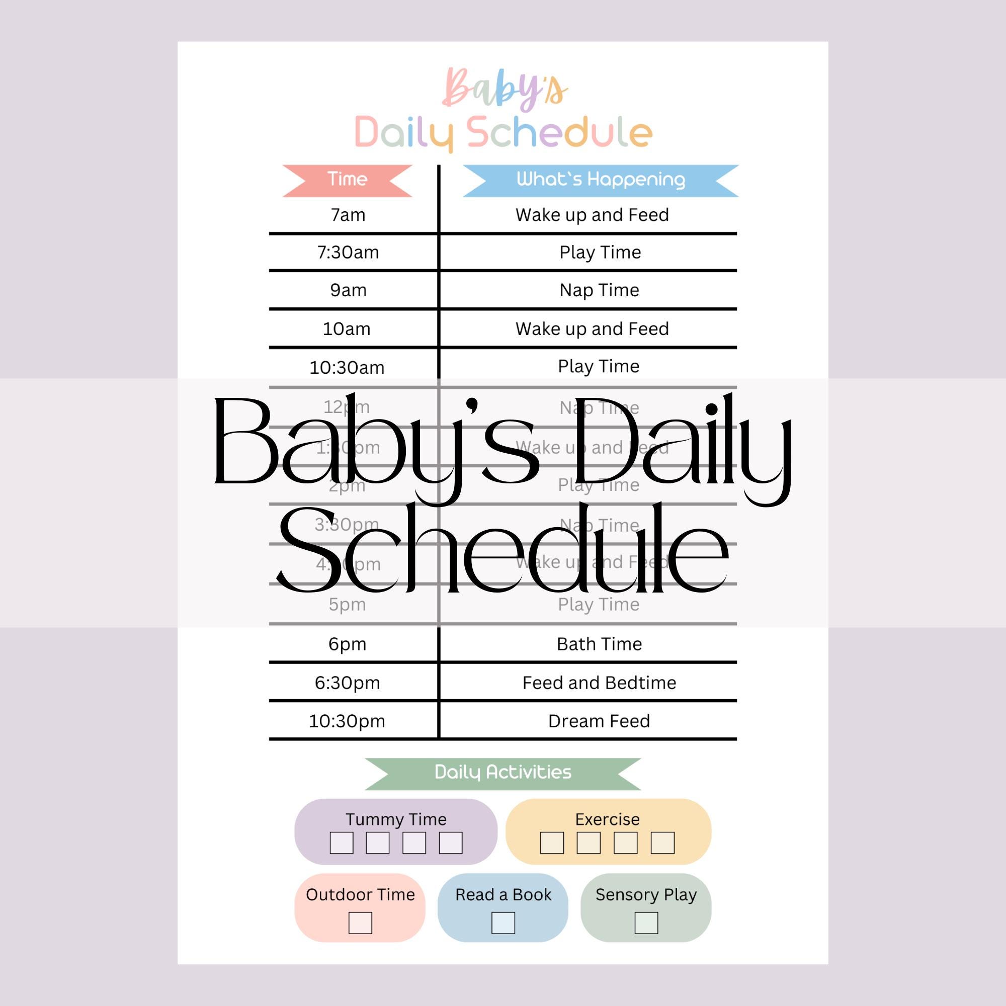 Newborn Routine Pdf Baby Daily Schedule: Newborn Routine Tracker (digital Download PDF) - Etsy