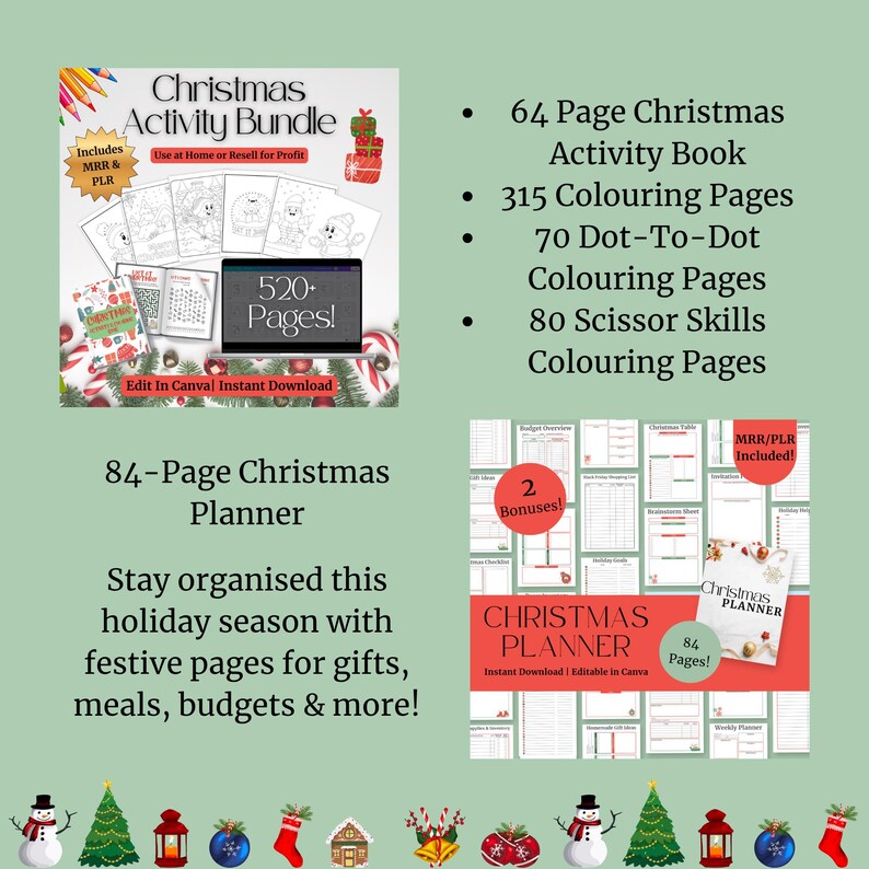 Christmas PLR Bundle | 5 Editable Canva Templates With PLR & MRR Rights ...