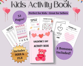 Libro di attività per bambini di San Valentino / Colorazione e attività stampabili con PLR + MRR