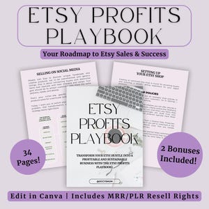 Etsy Profits Playbook Bundle | PLR Business Guide & Canva Templates (MRR Digital Toolkit)
