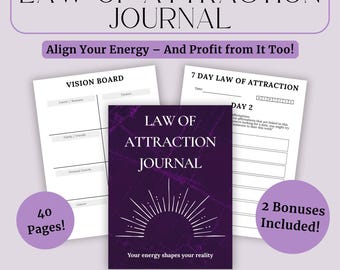 Diario della legge di attrazione / Planner modificabile con gratitudine e affermazione (PLR + MRR)