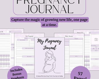 Pregnancy Journal Bundle | Editable Canva Planner and Newborn Tracker Templates (PLR & MRR Included)