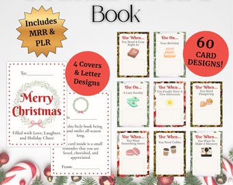 Editable Christmas Gift Card Book | Canva Template + PLR/MRR Rights | Printable Holiday Coupon Pack