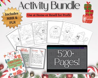 Christmas Activity & Colouring Bundle – 500+ Holiday Printables for Kids - PLR + MRR Rights Included