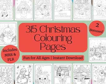 Christmas Colouring Pages Bundle | Holiday Dot-to-Dot & Scissor Skills Printables for Kids (PLR + MRR Included)