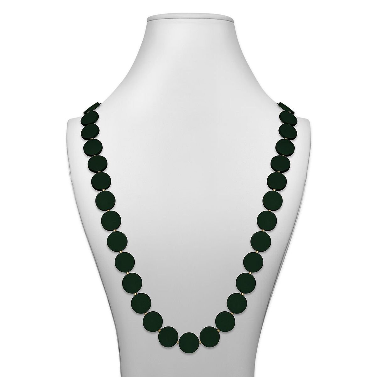 Collier Imposant En Bois Naturel - Longueur 80 Cm - Style Rétro Multicolore (brun, Rouge, Vert, Noir, Gris) - Fait En France