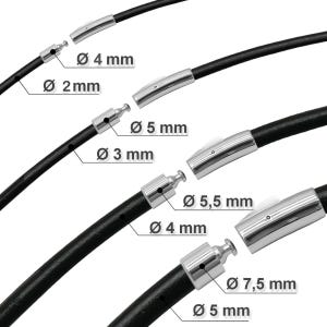 casual Black Unisex Leather Necklace with Stainless Steel Clasp – Leather Choker in Various Lengths