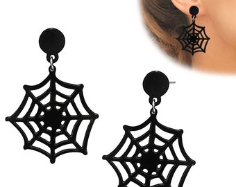 1 Paar Kunststoff Ohrhänger Spinnwebe