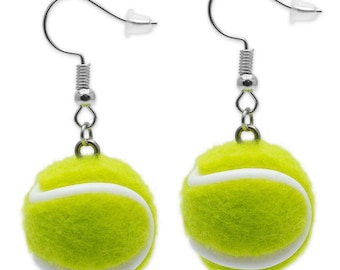 1 paire de boucles d'oreilles balle de tennis