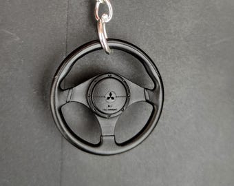 Mitsubishi Evo-stuurwielsleutelhanger, plastic autoaccessoire, cadeau voor hem