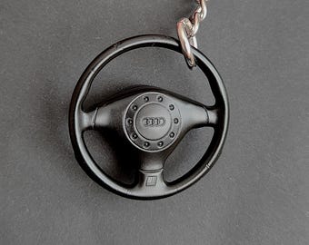 Audi RS2 stuursleutelhanger, autoliefhebberaccessoire, zwart plastic (3 mm)
