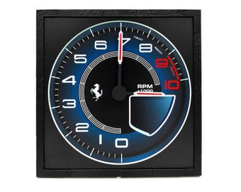 Ferrari-bureauklok, unieke wandklok, gepersonaliseerd cadeau automan, plankposter