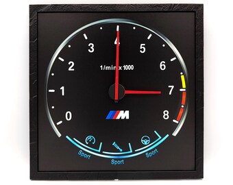 BMW F10 M5 toerentellerklok, autoliefhebber wandklok, snelheidsmeterklok, garagedecor, cadeau voor autoliefhebbers, M5 bureauklok