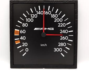Mercedes snelheidsmeter-wandklok, decor voor autoliefhebbers