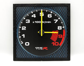 Honda Civic Type-R snelheidsmeter wandklok, bureauaccessoires, automan cadeau, interieur auto-thema, autoliefhebbers, race-interieur
