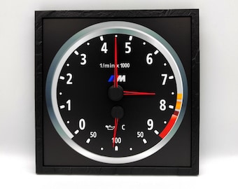 Bmw E60 M5 toerentellerklok, autoliefhebber wandklok, snelheidsmeterklok, garagedecor, cadeau voor autoliefhebbers, M5 bureauklok